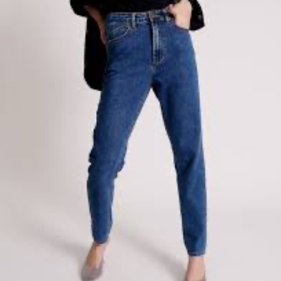 One Teaspoon Legends High Waist Straight Leg Denim Jeans Rodeo Blue 23 - Picture 10 of 12